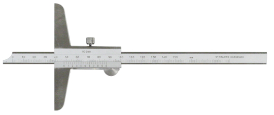 Tiefenmessschieber 150 mm, Bauform nach DIN 862 C, Noniuswert 0,05
