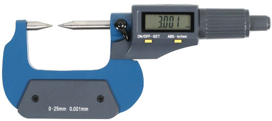 Digitale Bügelmessschraube mit Messspitzen  0-25 mm, Lithium