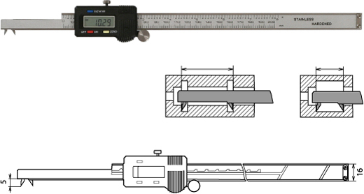 Digitaler Innen-Nuten-Messschieber 300 mm