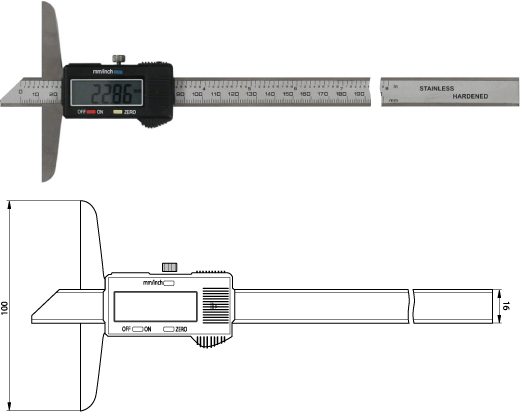 Digitaler Tiefenmessschieber 150 mm