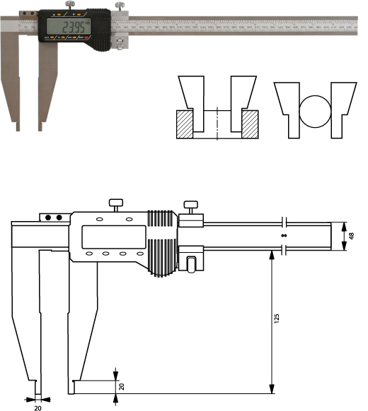 Digitaler Werkstatt-Messschieber  1000 mm, Form E 