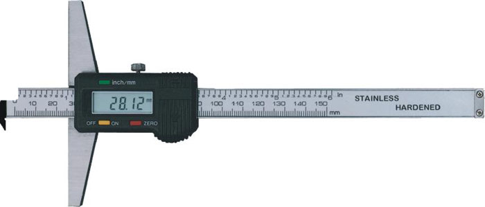 Digitaler Tiefenmesschieber mit Winkelansatz 200 mm