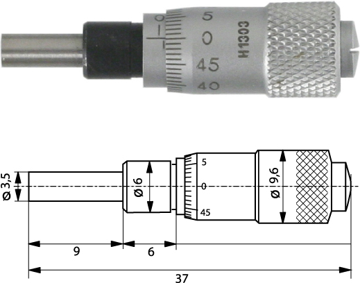  Einbaumessschraube  0-6,5 mm