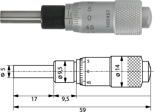 Einbaumessschraube 0-13 mm  