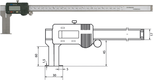 Digitaler Innennuten-Messschieber 30-330 mm / 60