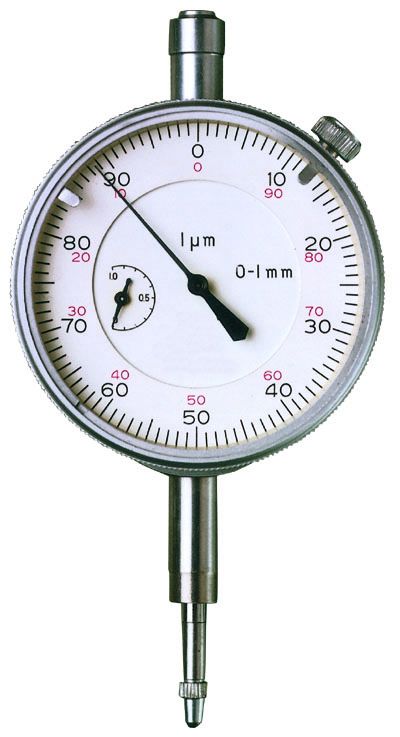 Messzeuge, Messschieber, Mikrometer, Messuhren - Messuhr mit rückwärtiger  Messspindel, 3 x 0,01 mm, 17 µm