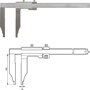 Monoblock-Messschieber 300 mm / 150mm Messschenkel mit Feinverstellung,  Noniuswert 0,05