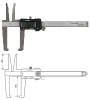 Digitale Bremsscheiben-Messschieber 150 mm mit besonders langen Messschenkeln zur Innenmessung