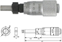  Einbaumessschraube  0-6,5 mm mit Spannmutter, plan