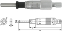 Einbaumessschraube 0-25 mm mit Spannmutter, ballig mit Ratsche