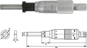 Einbaumessschraube 0-25 mm mit Spannmutter, plan 
