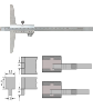 Tiefenmessschieber 150 mm mit Winkelansatz, Noniuswert 0,02